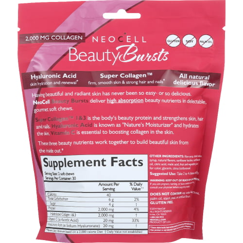 Beauty Bursts Gourmet Collagen Soft Chews Super Fruit Punch