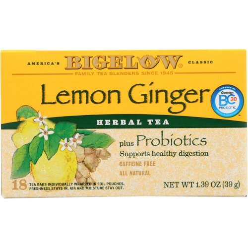 Lemon Ginger Herbal Tea Probiotics 18 Bags