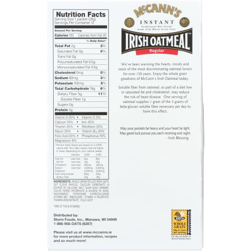 Instant Irish Oatmeal Regular 12 Packets