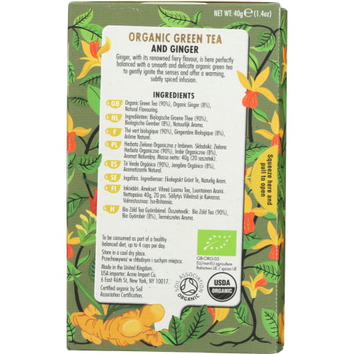 Organic Green Tea and Ginger