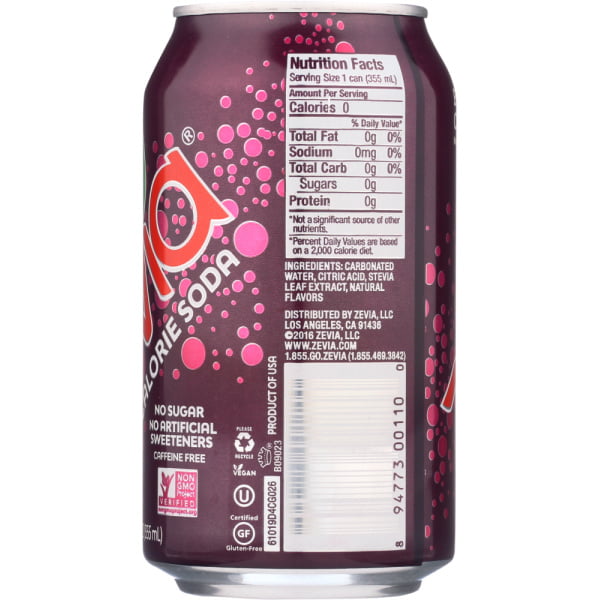 All Natural Zero Calorie Soda Black Cherry 6-12 fl oz