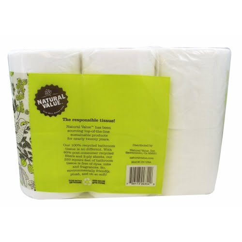 Recycled Bathroom Tissue 2-Ply 250 Sheets - 12 Roll(s)