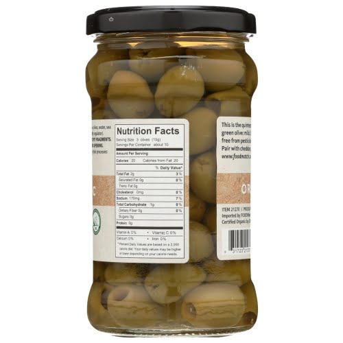 Organic Green Olives Pitted