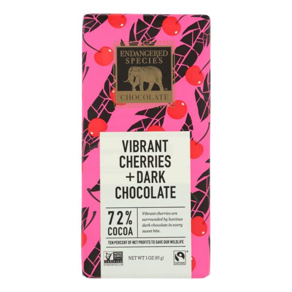 Natural Dark Chocolate Bar with Cherries