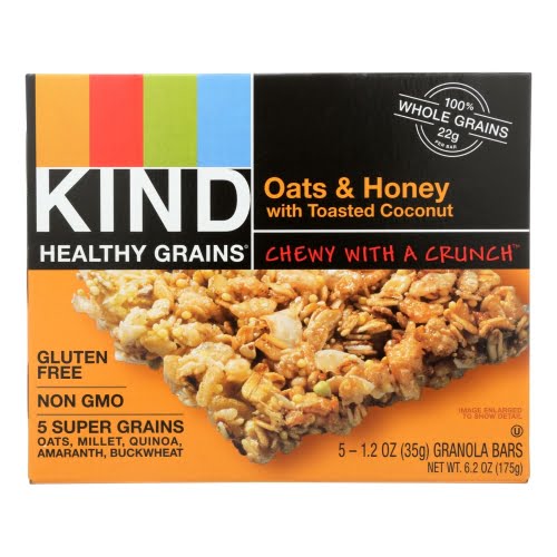 Healthy Grains Granola Bars Oats and Honey with Toasted Coconut 5 Count