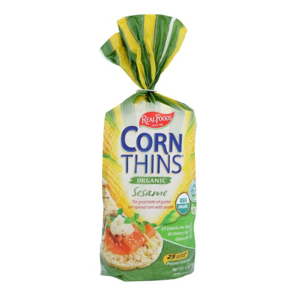 Corn Thins Organic Sesame Popped Corn Cakes 26 Slices