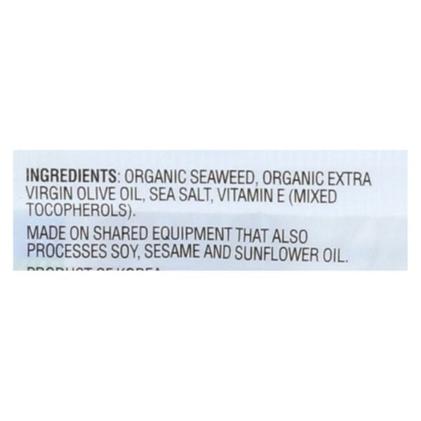 Organic Premium Roasted Seaweed Extra Virgin Olive Oil 6x0.17oz