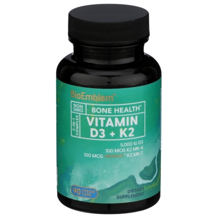 BIOEMBLEM: Vitamin D3 Plus K2, 90 vc