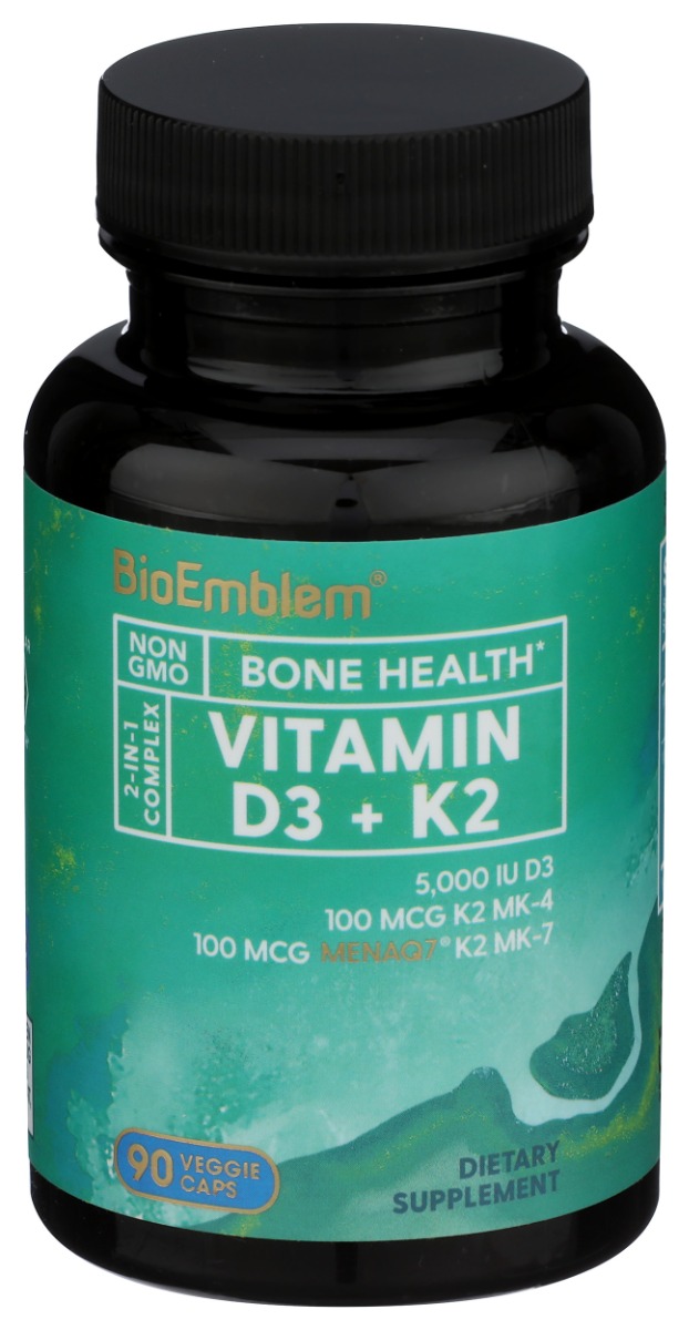 b1_487.jpg BIOEMBLEM: Vitamin D3 Plus K2, 90 vc - Image 1
